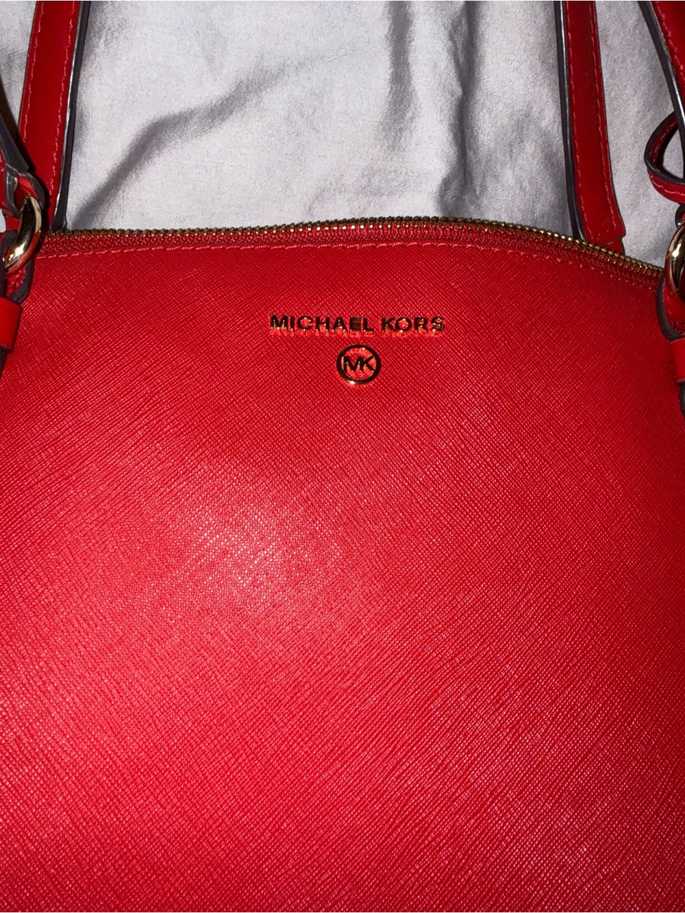 Bright Red Michael Kors Sullivan tote features Saffiano leather - Picture 2 of 7